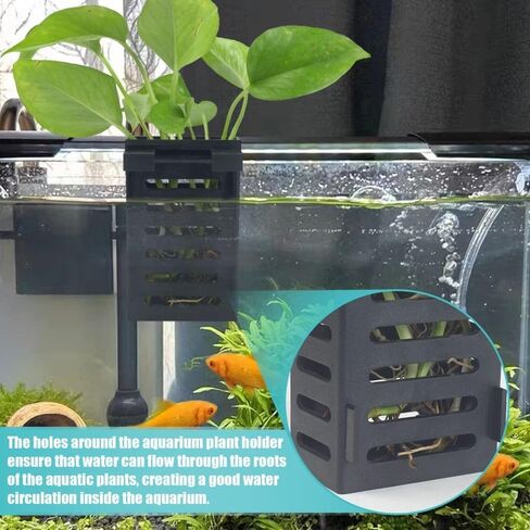 1 Set Aquarium Decor Tank,Plants Storage Rack with Hooks Landscaping Basin Holder Fish & Aquatic Pets Accessories(Style 2) in Saudi Arabia