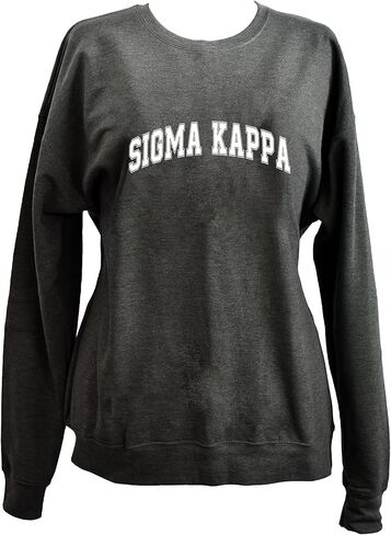Sigma Kappa Sweatshirt - Sweecheck Crewneck Sweatshirt ، مع تصميم الحروف اليونانية اسكواش in Saudi Arabia
