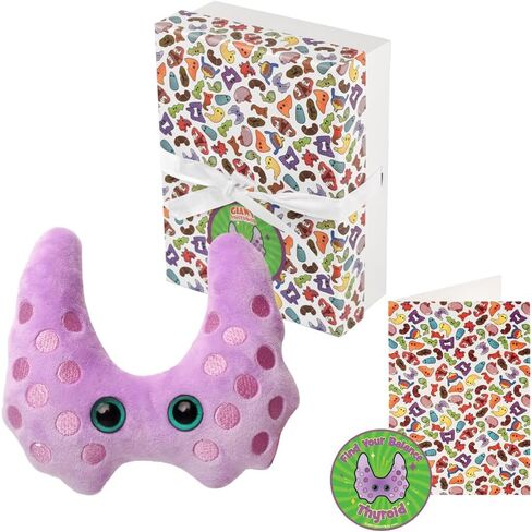 مجموعة هدايا GIANT MICROBES Thyroid Plush Get Well - تتضمن بطاقة وملصقًا من القطيفة، احصل على الشفاء العاجل - هدية مريحة بعد الجراحة، هدايا تقنية جراحية، للتوعية بسرطان الغدة الدرقية، هدايا التعافي من الجراحة in Kuwait