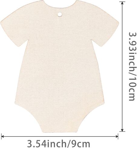 Onesie Wooden Clothing Shape Wood Blank with Twines Art Unfinished Ornaments for Baby Nursery Baby Shower Door Hanger Christmas Wedding Birthday Party Valentine's Day Decoration 20 Pcs in Saudi Arabia