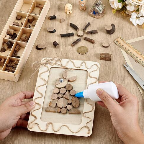 PH PandaHall Wooden Unfinished Craft Kits, Natural Wood Slices Loose Parts Play Materials Art Supplies for DIY Painting Building Sorting Activities Projects in Saudi Arabia