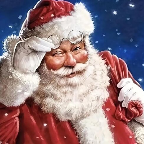 MOMDEDP Santa Claus Diamond Art Kits for Adults, Christmas Diamond Painting Kits for Beginners, Christmas Santa Diamonds Art Painting Kits, 5D Round Full Drill Crafts Kits Home Decor Gifts 12x12inch in Kuwait