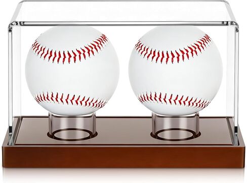 Weysat Championship Ring Case ، 2 في 1 حامل حلقات مع بطولة خشبية قاعدة CLASE CLEAR Acrylic Display Case For Sports Basketball Baseball Forball Fan Military ، Protection UV in Saudi Arabia