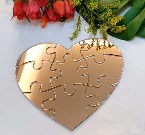 Blank Heart Shape Jigsaw Puzzle,Laser Cut Unfinished Wood Blank Puzzles for DIY Making Scrapbook Crafts with 9 Pieces (Wood) in Saudi Arabia