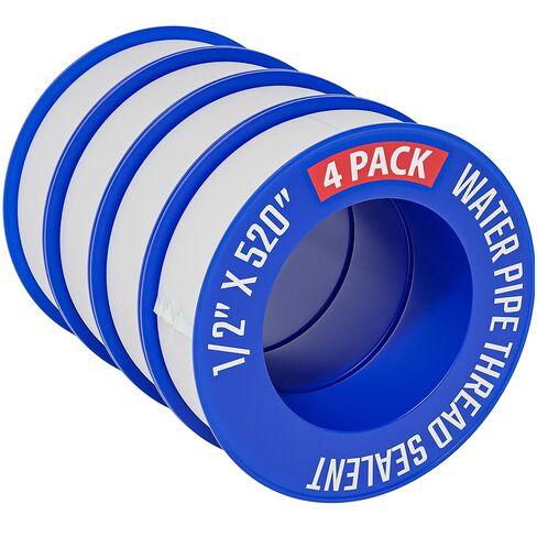 شريط تيفلون طويل جدًا من D-NYX مقاس 1/2 بوصة (عرض) × 520 بوصة (طول) - شريط سباكين PTFE - ختم خيط - مثالي لرؤوس الدش والأنابيب - ختم أنابيب السباكة المنزلية - شريط مانع للتسرب in Kuwait