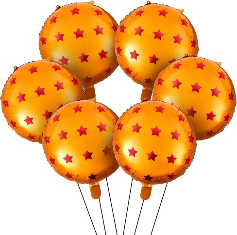 6 قطع من بالونات رقائق الألومنيوم من Soulchen، باللون البرتقالي والنجوم، بالونات من فيلم الألومنيوم لمستلزمات تزيين حفلات أعياد الميلاد ذات الطابع الكرتوني من Soulchen in Kuwait