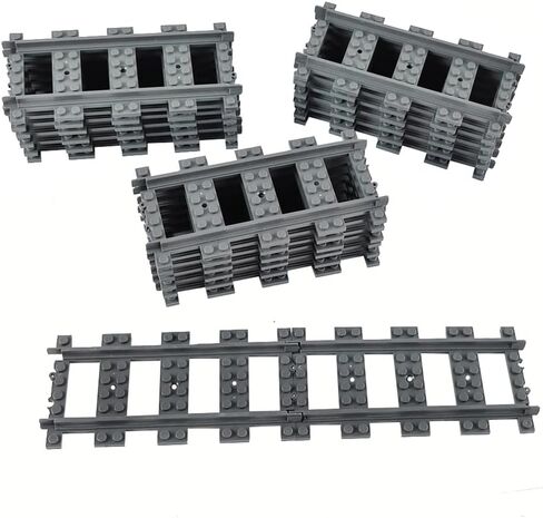 18pcs City Train Track Set Straight Tracks Rail Expansion Building Block Toy Compatible with Major Brands in Saudi Arabia