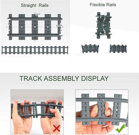 18pcs City Train Track Set Straight Tracks Rail Expansion Building Block Toy Compatible with Major Brands in Saudi Arabia