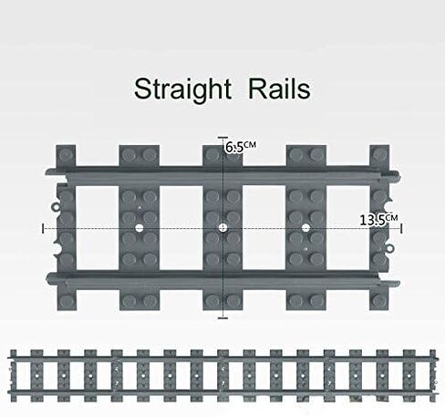 18pcs City Train Track Set Straight Tracks Rail Expansion Building Block Toy Compatible with Major Brands in Saudi Arabia