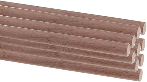 10 PCS Wooden Dowel Rods for Crafts Round Unfinished Walnut Dowel Rod Sticks Hardwood Sticks for DIY Crafting Woodworking and Building Model Material, (3/8 x 12 Inch) in Saudi Arabia