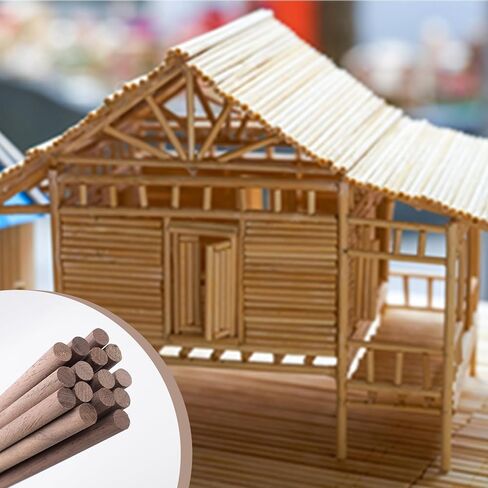 10 PCS Wooden Dowel Rods for Crafts Round Unfinished Walnut Dowel Rod Sticks Hardwood Sticks for DIY Crafting Woodworking and Building Model Material, (3/8 x 12 Inch) in Saudi Arabia