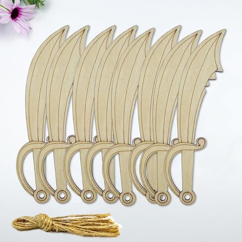 30 Pack 6 Inch Wood Swords Cutouts Unfinished Pirates Wooden Swords Wood DIY Crafts Wooden Knife Hanging Ornaments in Saudi Arabia