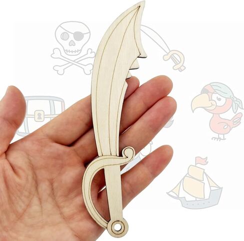 30 Pack 6 Inch Wood Swords Cutouts Unfinished Pirates Wooden Swords Wood DIY Crafts Wooden Knife Hanging Ornaments in Saudi Arabia