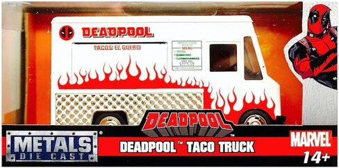 DIECAST Toys CAR JADA 1:32 W/B - Metals - Marvel - Deadpool Taco Truck White 99800-MJ in Saudi Arabia