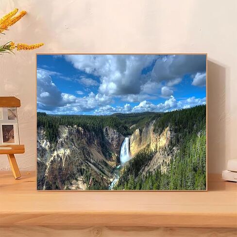 QACEYID Yellowstone Lower Falls National Park Wyoming Painting by Numbers DIY Canvas Oil Painting Kit Digital Painting 16x20 Inch in Saudi Arabia
