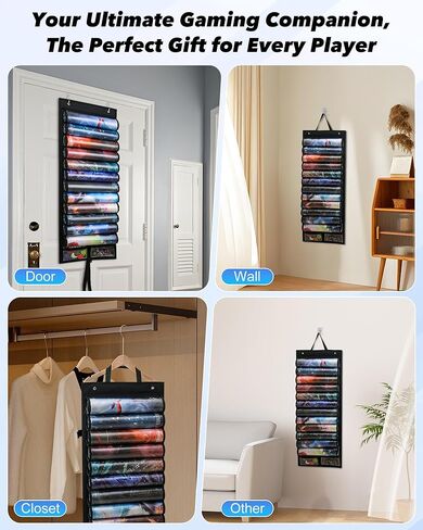 Playmat Holder Playmat Tube Storage Bag for MTG with 2 Hooks, Fits 12 Card Game Playmats with Transparent Plastic Slots & 2 Detachable Dice Pouches,Portable Organizer Rack for TCG/RPG Mat(12+2, Black) in Saudi Arabia