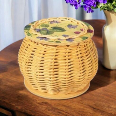 DIY Basket Weaving Kit with Lid – Complete Rattan Craft Set for Teens and Adults – Handmade Lidded Basket Making Supplies with Step-by-Step Instructions in Saudi Arabia