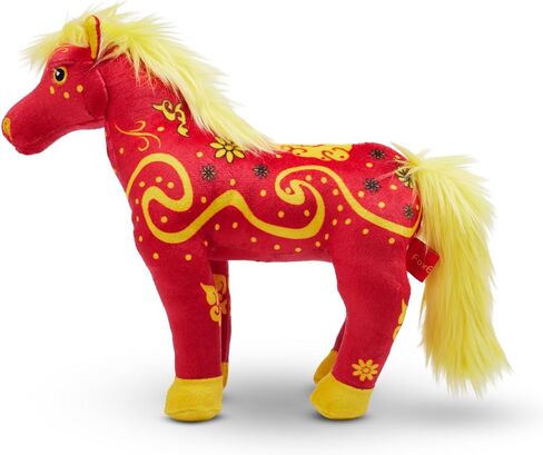 لعبة FoxE Year of the Horse القطيفة 2026 مع ظرف نقود محظوظ، حصان محشو للعام القمري الصيني الجديد، هدية قطيفة حمراء ناعمة لديكور المنزل CNY وعرض المهرجان in Kuwait