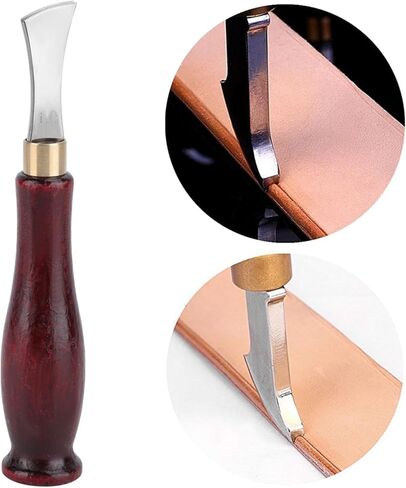 Leather Edge Creaser Leather Crimping Tool Leather Edge Trimmer Stainless Steel with Wooden Handle for Leather Craft Strap Decoration Line 1mm 2mm (1) in Saudi Arabia