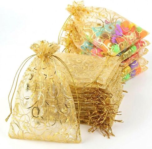 Silkfly 300 Pcs Red Organza Bags 4x6 Inches Drawstring Gift Bags Bulk Mini Mesh Pouches Small Organza Gift Bag for Candy Jewelry for Wedding Party Favors in Saudi Arabia