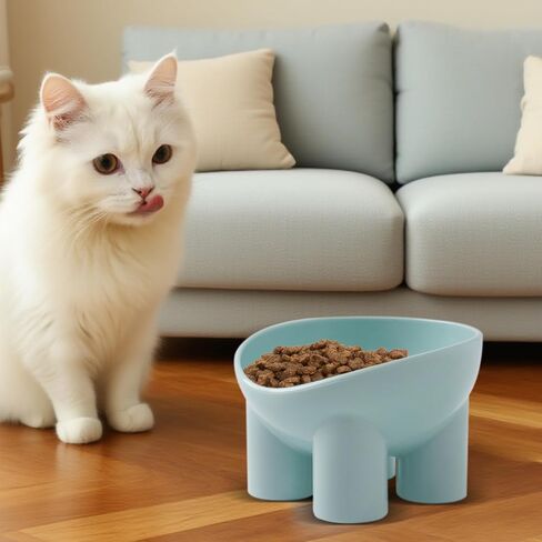 Elevated Tilted Cat Bowl – Ergonomic Raised Feeding Dish for Small Dogs and Cats – Non-Slip Macaron Color Food and Water Bowl in Saudi Arabia