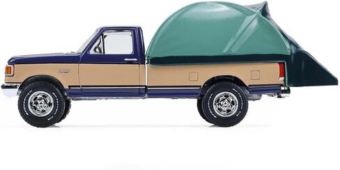 1987 F 150 XLT Lariat Pickup Truck Dark Blue and Tan with Modern Truck Bed Tent The Great Outdoors Series 4 1/64 Diecast Model Car by Greenlight 38080D in Saudi Arabia