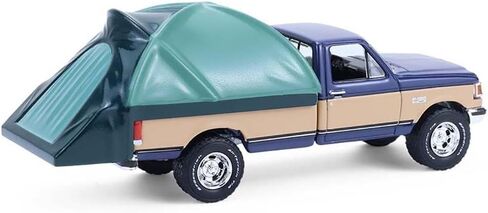 1987 F 150 XLT Lariat Pickup Truck Dark Blue and Tan with Modern Truck Bed Tent The Great Outdoors Series 4 1/64 Diecast Model Car by Greenlight 38080D in Saudi Arabia