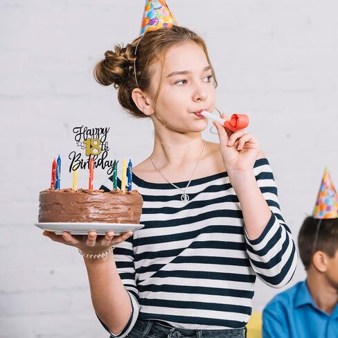 قطعة واحدة من أعلى كعكة عيد الميلاد الثامن عشر، زينة كعكة عيد الميلاد الثامن عشر اللامعة باللون الأسود والذهبي لمستلزمات حفلات عيد الميلاد in Kuwait
