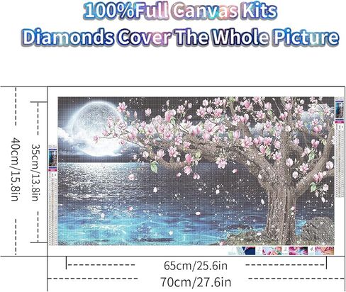 YALKIN Square 5D Diamond Painting Kits for Adults, Summer Night Large Diamond Art Kits Full Drill Diamond Painting Kit for Adult Beginners, DIY Picture Art for Home Wall Decor 40x70CM/15.8x27.6in in Saudi Arabia