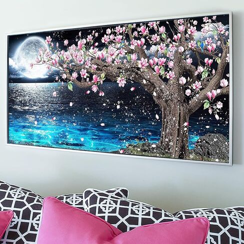 YALKIN Square 5D Diamond Painting Kits for Adults, Summer Night Large Diamond Art Kits Full Drill Diamond Painting Kit for Adult Beginners, DIY Picture Art for Home Wall Decor 40x70CM/15.8x27.6in in Saudi Arabia