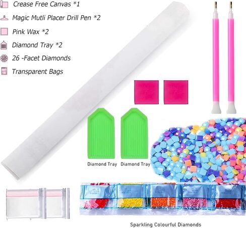 YALKIN Square 5D Diamond Painting Kits for Adults, Summer Night Large Diamond Art Kits Full Drill Diamond Painting Kit for Adult Beginners, DIY Picture Art for Home Wall Decor 40x70CM/15.8x27.6in in Saudi Arabia