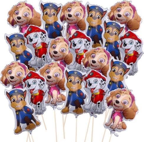 مجموعة من 20 بالونة صغيرة لشخصية باو باترول من Toyland® - تتضمن عصي وأكواب - زينة حفلات أعياد الميلاد in Saudi Arabia