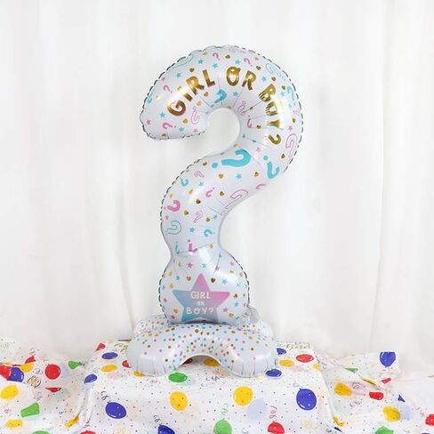 Gender Reveal Party Balloon Set, Question Mark Design, Pink and Blue Foil Balloons, He or She Theme, Baby Shower Decorations in Saudi Arabia