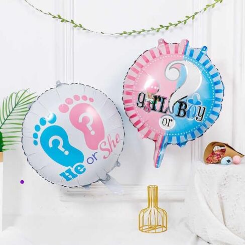 Gender Reveal Party Balloon Set, Question Mark Design, Pink and Blue Foil Balloons, He or She Theme, Baby Shower Decorations in Saudi Arabia