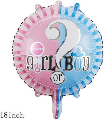 Gender Reveal Party Balloon Set, Question Mark Design, Pink and Blue Foil Balloons, He or She Theme, Baby Shower Decorations in Saudi Arabia