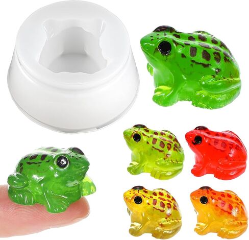 Mini Frog Molds Tiny 3D Animal Theme Epoxy Casting Molds Cute Frog Shape Silicone Resin Mold for DIY Crafts Dollhouse Fairy Garden Micro Landscape Party Ornament Accessories Favors in Saudi Arabia