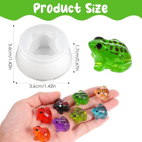 Mini Frog Molds Tiny 3D Animal Theme Epoxy Casting Molds Cute Frog Shape Silicone Resin Mold for DIY Crafts Dollhouse Fairy Garden Micro Landscape Party Ornament Accessories Favors in Saudi Arabia