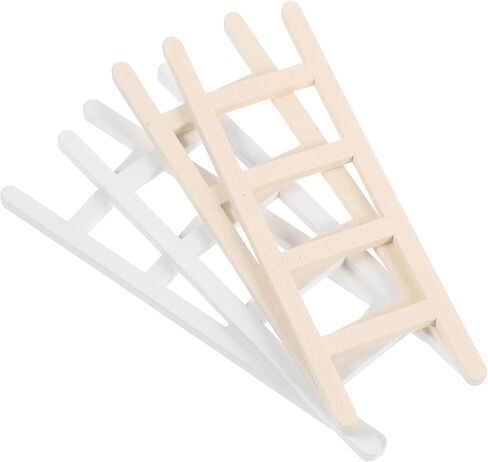 Mini Wooden Ladder 4.33 Inch Dollhouse Accessory 4-Pack Tiny Ladder for Mini House Landscape Decoration DIY Crafts in Saudi Arabia
