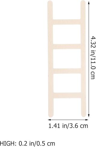 Mini Wooden Ladder 4.33 Inch Dollhouse Accessory 4-Pack Tiny Ladder for Mini House Landscape Decoration DIY Crafts in Saudi Arabia