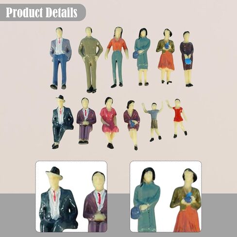 50x Mini People Figures Dollhouse People 1:36 Scale Compact Versatile Crafts Gifts Lightweight Realistic Diorama in Saudi Arabia