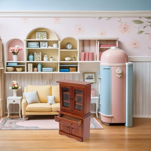 Toyvian Miniature Dollhouse Bookshelf Cabinet 1 12 Scale Mini Furniture with Drawer Compact Doll House Display Cabinet for Kids Play and Collector Decor in Saudi Arabia