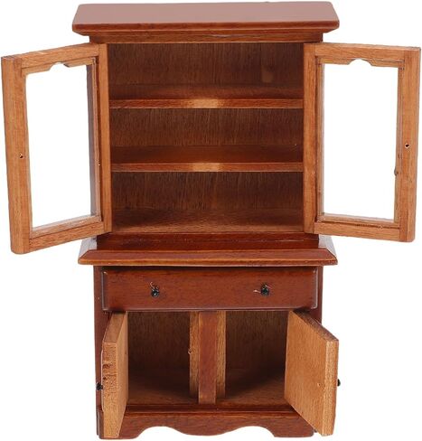 Toyvian Miniature Dollhouse Bookshelf Cabinet 1 12 Scale Mini Furniture with Drawer Compact Doll House Display Cabinet for Kids Play and Collector Decor in Saudi Arabia
