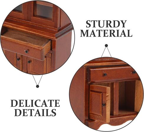 Toyvian Miniature Dollhouse Bookshelf Cabinet 1 12 Scale Mini Furniture with Drawer Compact Doll House Display Cabinet for Kids Play and Collector Decor in Saudi Arabia