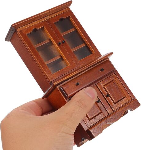 Toyvian Miniature Dollhouse Bookshelf Cabinet 1 12 Scale Mini Furniture with Drawer Compact Doll House Display Cabinet for Kids Play and Collector Decor in Saudi Arabia