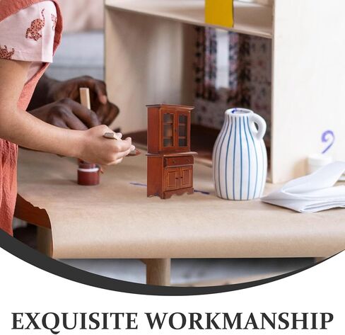 Toyvian Miniature Dollhouse Bookshelf Cabinet 1 12 Scale Mini Furniture with Drawer Compact Doll House Display Cabinet for Kids Play and Collector Decor in Saudi Arabia