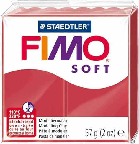 STAEDTLER FIMO Soft Polymer Oven Bake Modelling Clay - 12 x 57g - Essential Colours - Pack of 12 in Saudi Arabia