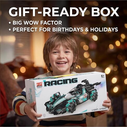 F1 Drift RC Car Boy Toys Age 6-8, Gesture & Remote Control, Kids Toy Gift for Boys 6-8, 8-10 & 10-12 Years, 2.4GHz 4WD Drift Race Car with LED Lights & Spray Mist Stunt in Saudi Arabia