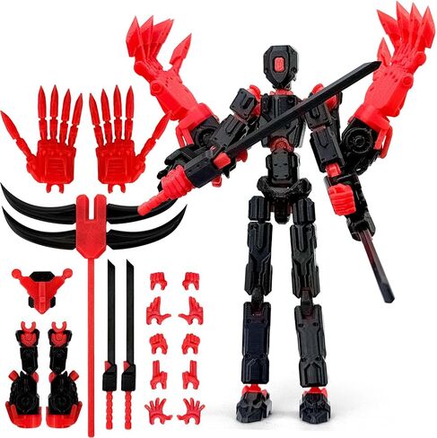 8Inch T13 Assembly Completed Action Figure,3D Printed Multi-Jointed Movable Toy Nova 13 Action Figures Desktop Decorations for Game Lovers Toy (Black) in Saudi Arabia