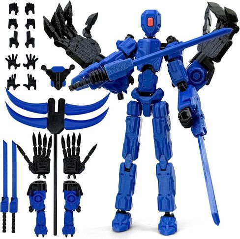 8Inch T13 Assembly Completed Action Figure,3D Printed Multi-Jointed Movable Toy Nova 13 Action Figures Desktop Decorations for Game Lovers Toy (Black) in Saudi Arabia