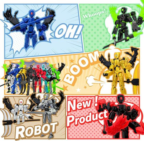 8Inch T13 Assembly Completed Action Figure,3D Printed Multi-Jointed Movable Toy Nova 13 Action Figures Desktop Decorations for Game Lovers Toy (Black) in Saudi Arabia